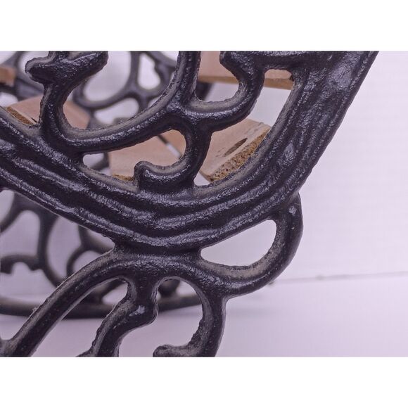 Vintage Cast Iron and Wood 10" Miniature Rocking Doll / Teddy Bear Bench - Picture 16 of 16